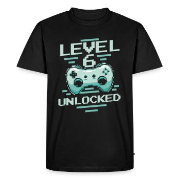 Gamer Gaming Niveau 6 Débloqué - T-shirt Premium bio Homme - noir - Devant - Nico (187cm)