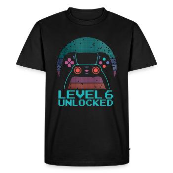 Gamer Gaming Niveau 6 Débloqué - T-shirt Premium bio Homme - noir - Devant - Nico (187cm)