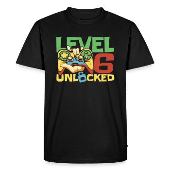 Gamer Gaming Niveau 6 Débloqué - T-shirt Premium bio Homme - noir - Devant - Nico (187cm)