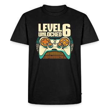 Gamer Gaming Niveau 6 Débloqué - T-shirt Premium bio Homme - noir - Devant - Nico (187cm)
