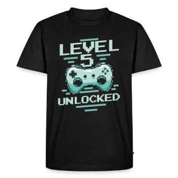Gamer Gaming Level 5 Unlocked - Men's Premium Organic T-Shirt - black - Front - Nico (187cm)