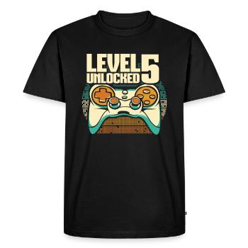 Gamer Gaming Level 5 Unlocked - Men's Premium Organic T-Shirt - black - Front - Nico (187cm)