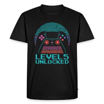Gamer Gaming Level 5 Unlocked - Men's Premium Organic T-Shirt - black - Front - Nico (187cm)