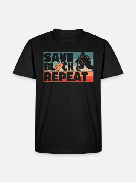 Eishockey Torwart - Männer Premium Bio T-Shirt - Schwarz