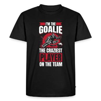 Gardien de but de hockey sur glace Crazy Tendy - T-shirt Premium bio Homme - noir - Devant - Nico (187cm)