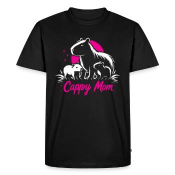 Capybara Wasserschwein Cappy Mom - Men's Premium Organic T-Shirt - black - Front - Nico (187cm)