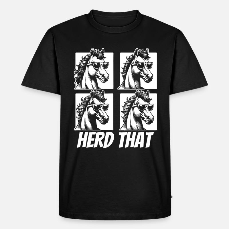 Pferd Reitsport - Männer Premium Bio T-Shirt - Schwarz