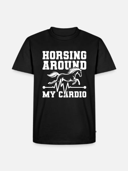Horse Equestrian Ekg - Men's Premium Organic T-Shirt - black