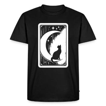 Mond Tarot Katze Moon Cat - Men's Premium Organic T-Shirt - black - Front - Nico (187cm)