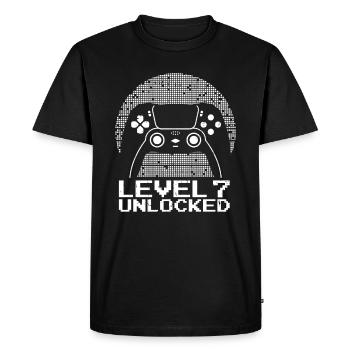 Gaming 7th Birthday 7 Years Gamer - Men's Premium Organic T-Shirt - black - Front - Nico (187cm)