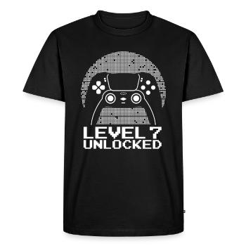 Gaming 7e anniversaire 7 ans Gamer - T-shirt Premium bio Homme - noir - Devant - Nico (187cm)