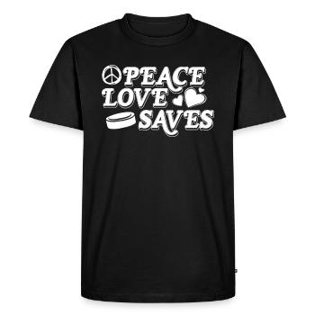 Gardien de but de hockey sur glace Peace Love Hockey - T-shirt Premium bio Homme - noir - Devant - Nico (187cm)