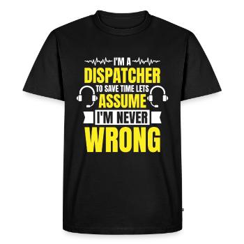 Centre d’opérations du centre de contrôle des appels d’urgence - T-shirt Premium bio Homme - noir - Devant - Nico (187cm)