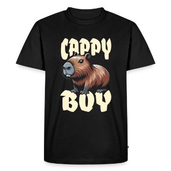 Capybara Wasserschwein Cappy Boy - Men's Premium Organic T-Shirt - black - Front - Nico (187cm)