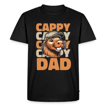 Capybara Wasserschwein Cappy Dad - Men's Premium Organic T-Shirt - black - Front - Nico (187cm)