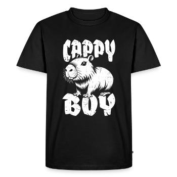 Capybara Wasserschwein Cappy Boy - Men's Premium Organic T-Shirt - black - Front - Nico (187cm)