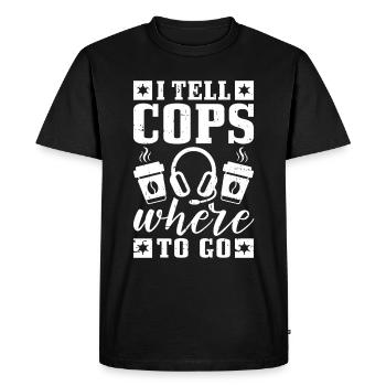 Centre d’opérations du centre de contrôle des appels d’urgence - T-shirt Premium bio Homme - noir - Devant - Nico (187cm)