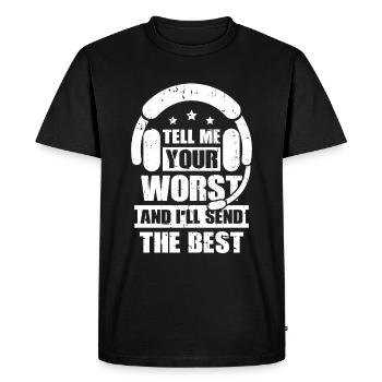 Centre d’opérations du centre de contrôle des appels d’urgence - T-shirt Premium bio Homme - noir - Devant - Nico (187cm)