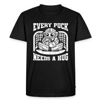 Hockey sur glace gardien de but Puck de gardien de but - T-shirt Premium bio Homme - noir - Devant - Nico (187cm)