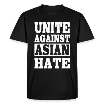 Américains d’origine asiatiqueUnissez-vous contre les Asiatiques H - T-shirt Premium bio Homme - noir - Devant - Nico (187cm)