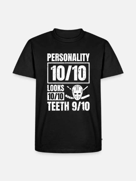 Eishockey Torwart - Männer Premium Bio T-Shirt - Schwarz