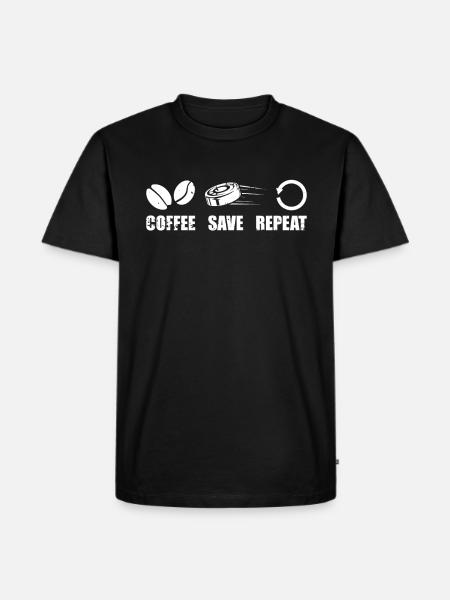 Eishockey Torwart Coffee - Männer Premium Bio T-Shirt - Schwarz