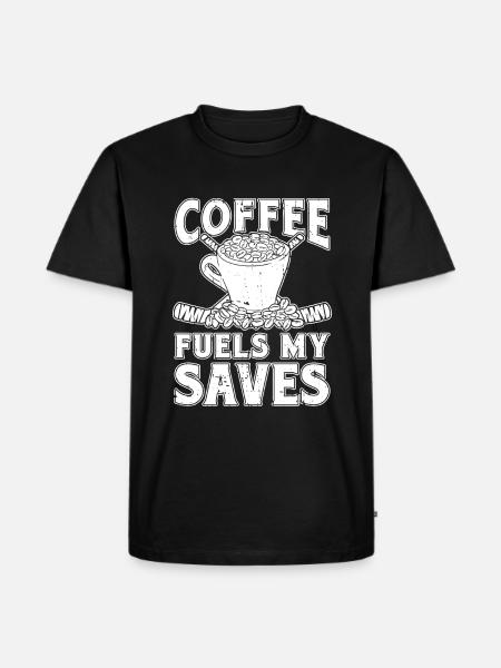 Eishockey Torwart Coffee - Männer Premium Bio T-Shirt - Schwarz