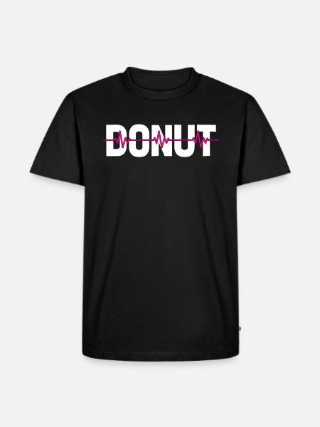 Donut Ekg Heartbeat - Men's Premium Organic T-Shirt - black