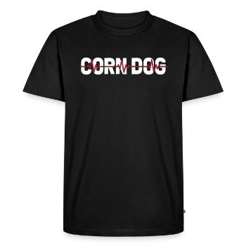 Chien de maïs Corndog Ekg Heartbeat - T-shirt Premium bio Homme - noir - Devant - Nico (187cm)
