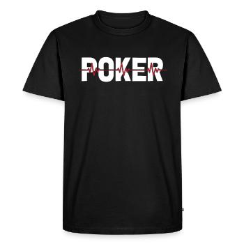 Poker Ekg Heartbeat - T-shirt Premium bio Homme - noir - Devant - Nico (187cm)