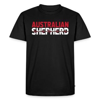 Rythme cardiaque de l’électrocardiogramme du berger australien - T-shirt Premium bio Homme - noir - Devant - Nico (187cm)