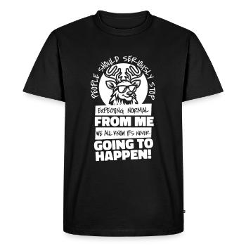 Cerf - T-shirt Premium bio Homme - noir - Devant - Nico (187cm)