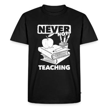 Enseignante pédagogue - T-shirt Premium bio Homme - noir - Devant - Nico (187cm)
