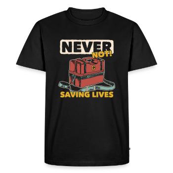 Service ambulancier Paramédicaux Ambulanciers paramédicaux - T-shirt Premium bio Homme - noir - Devant - Nico (187cm)