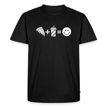 Pizza - Men's Premium Organic T-Shirt - black - Front - Nico (187cm)