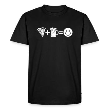 Pizza - Men's Premium Organic T-Shirt - black - Front - Nico (187cm)
