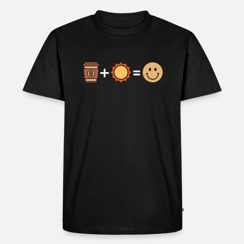 Kaffee Cafe - Männer Premium Bio T-Shirt - Schwarz