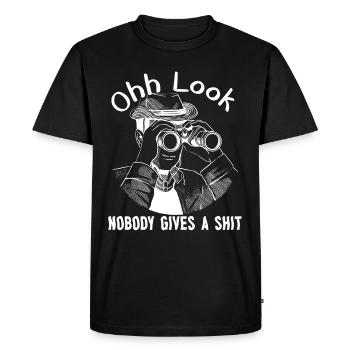 Oh regarde, personne n’en a rien à foutre - T-shirt Premium bio Homme - noir - Devant - Nico (187cm)