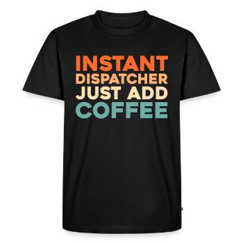 Centre de contrôle des appels d’urgence Centre d’opérations Caféine Café - T-shirt Premium bio Homme - noir - Devant - Nico (187cm)