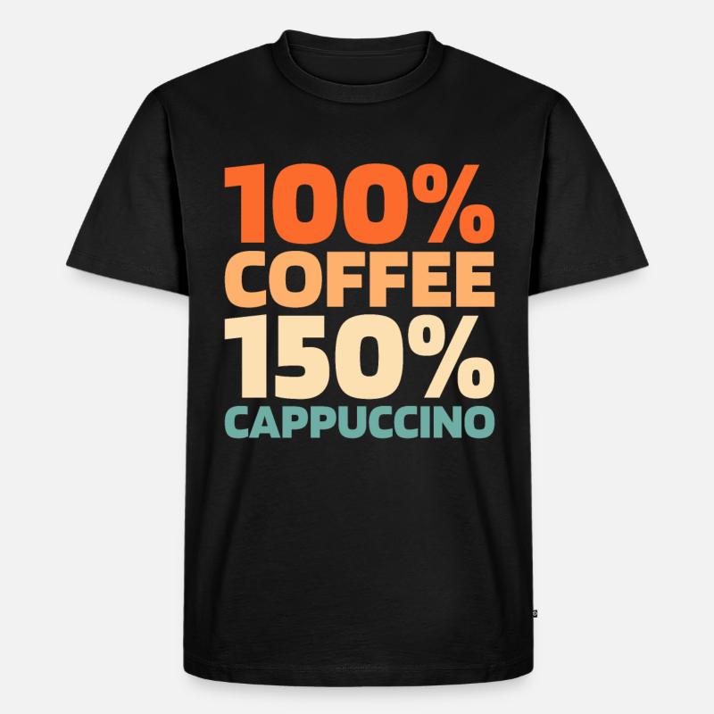 Kaffee Cafe - Männer Premium Bio T-Shirt - Schwarz
