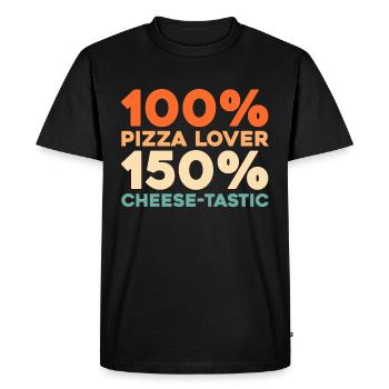 Pizza - Men's Premium Organic T-Shirt - black - Front - Nico (187cm)