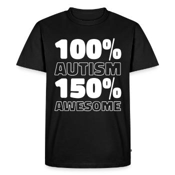 Autisme Autiste - T-shirt Premium bio Homme - noir - Devant - Nico (187cm)