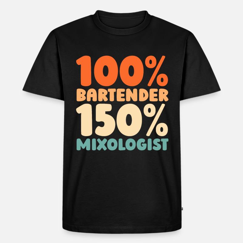 Barkeeper Bartender - Männer Premium Bio T-Shirt - Schwarz