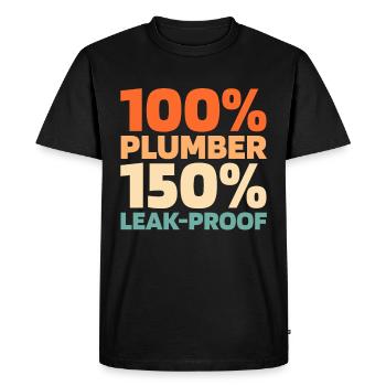 Plombier installateur - T-shirt Premium bio Homme - noir - Devant - Nico (187cm)