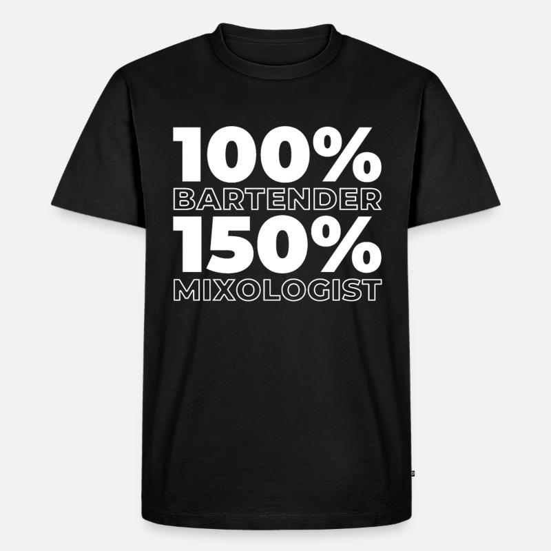 Barkeeper Bartender - Männer Premium Bio T-Shirt - Schwarz