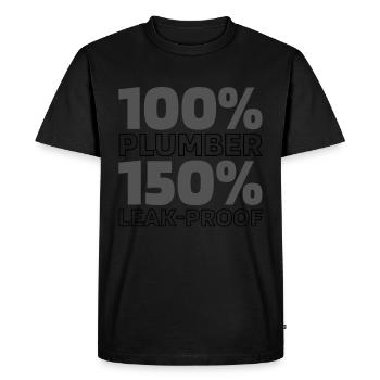 Plombier installateur - T-shirt Premium bio Homme - noir - Devant - Nico (187cm)