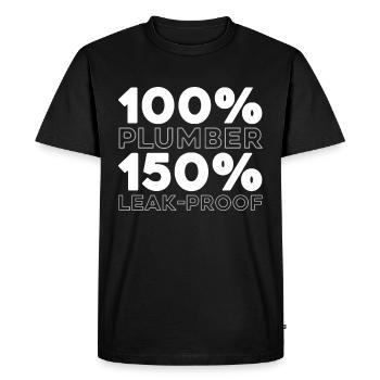 Plombier installateur - T-shirt Premium bio Homme - noir - Devant - Nico (187cm)