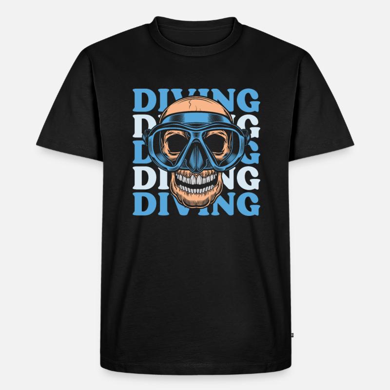 Tauchen Taucher - Männer Premium Bio T-Shirt - Schwarz