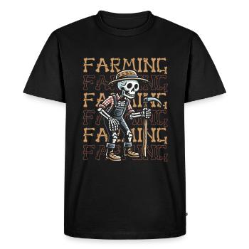 Agriculteur Agriculteur - T-shirt Premium bio Homme - noir - Devant - Nico (187cm)