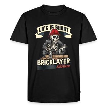 Bricklayer - Men's Premium Organic T-Shirt - black - Front - Nico (187cm)
